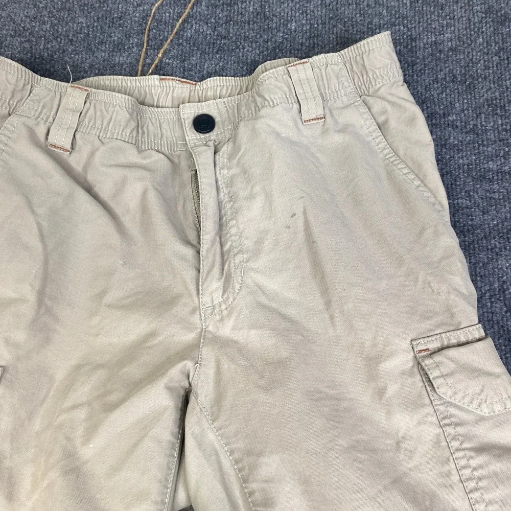 Eddie Bauer Mens Convertible Cargo Pants Khaki Tan Hiking Zip Off Shorts S 30